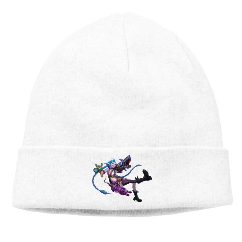 

Berets Arcane League Of Legends Skullies Beanies Jinx Ski Cuff Hats Soft Unisex Caps, White