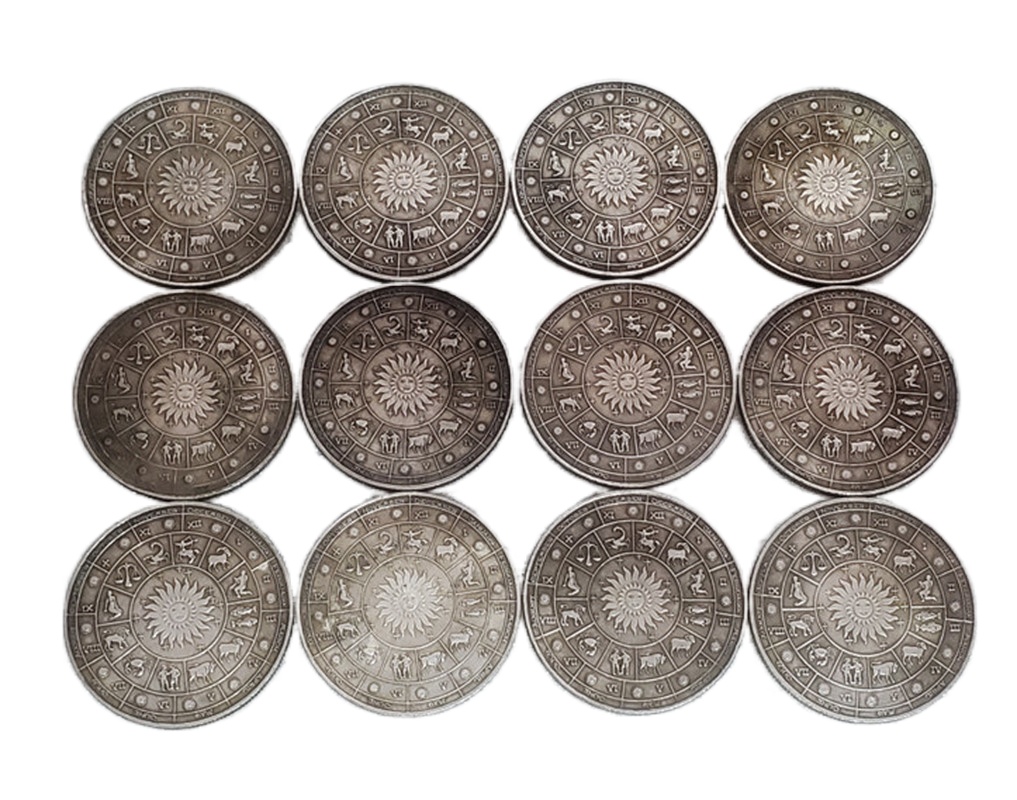 

Twelve Constellations Zodiac Collectible Coin Original Coins Set Holder Challenge Coin Creative Gift249y