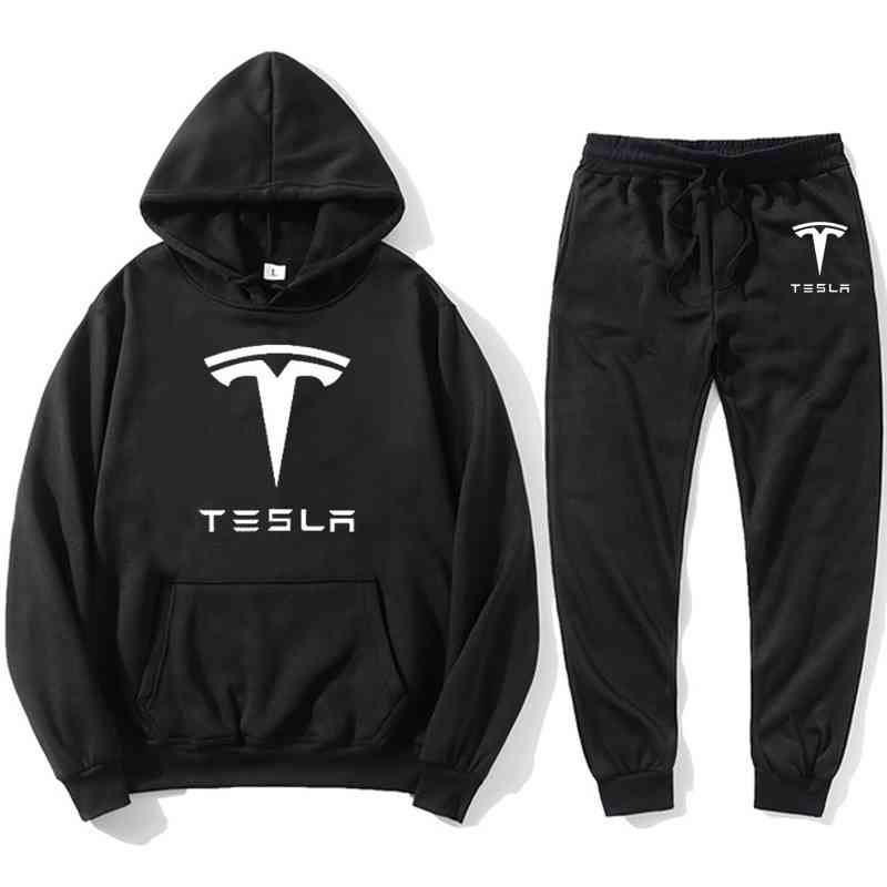 

Tesla 2021 Autumn Winter hoodies suits fashion Fleece hoodie Brand pants Casual Jogger suit tracksuit sweatshirt pullover, 17