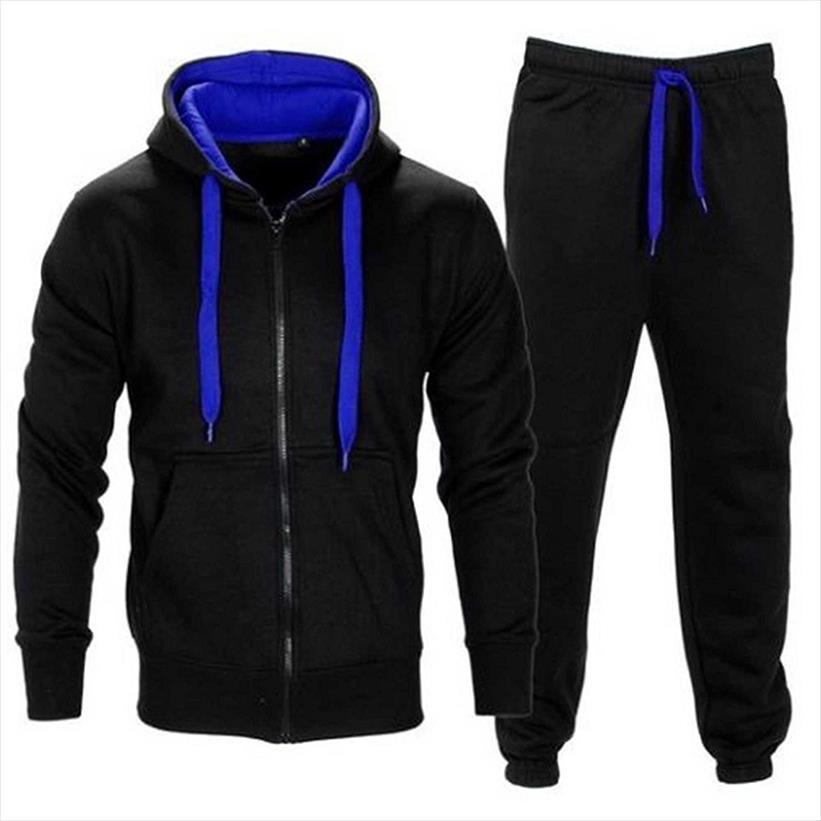 

clothing outdoor sport sets man men tracksuit casual sweater outwear suit hip hop hoodie for running jogging training, Gray