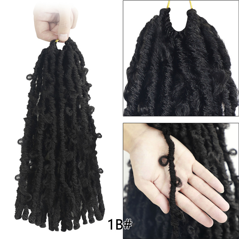 

Long butterfly locs hair 18inch Synthetic Crochet Extensions short 12 inch pre looped ombre bug Spoted knots crocheted hook 2021 fashions style, #613
