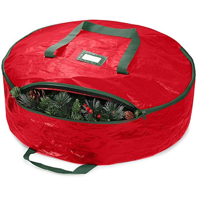 

Storage Bags Round PE Christmas Wreath Bag Tree Gift Sorting Toy With Handle Cover Foldable