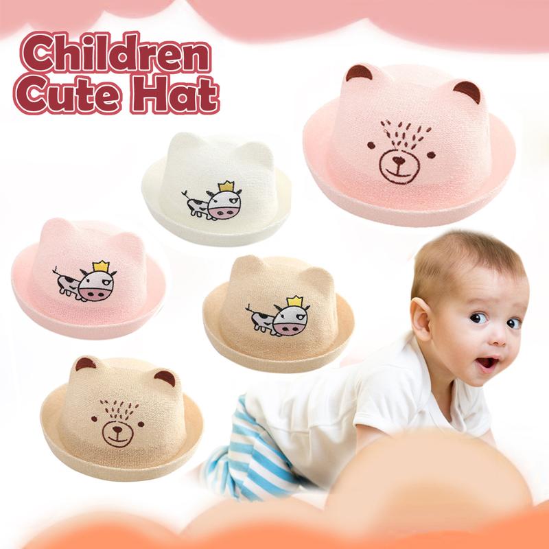 

Sunglasses For Children Summer Baby Cartoon Straw Hats Beach Sun Hat Caps Fisherman &, Yellow