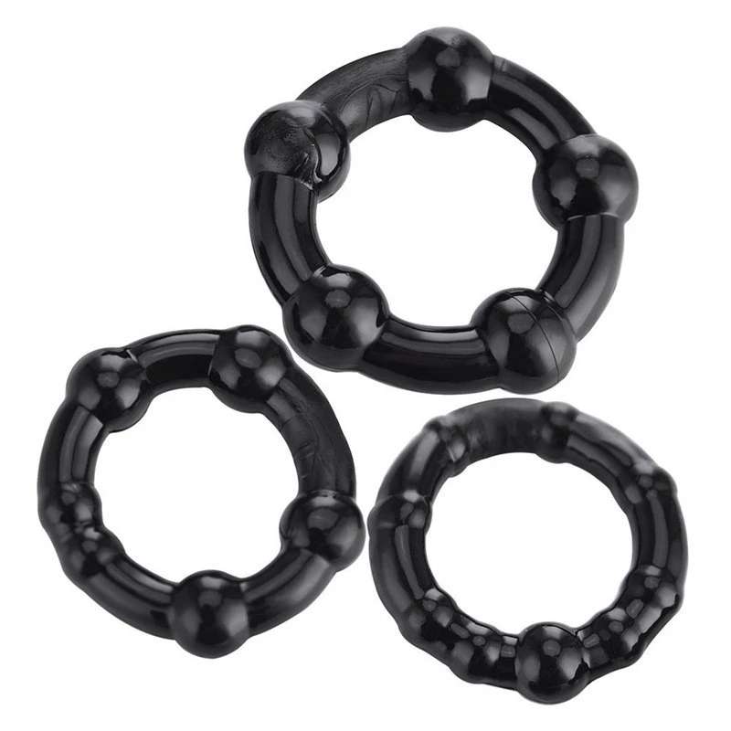 

3pcs Penis Rings Lock Ring Silicone Reusable Sleeve Extension Condom Sex Delay Adult Toys Erotic Dick Condoms for Men