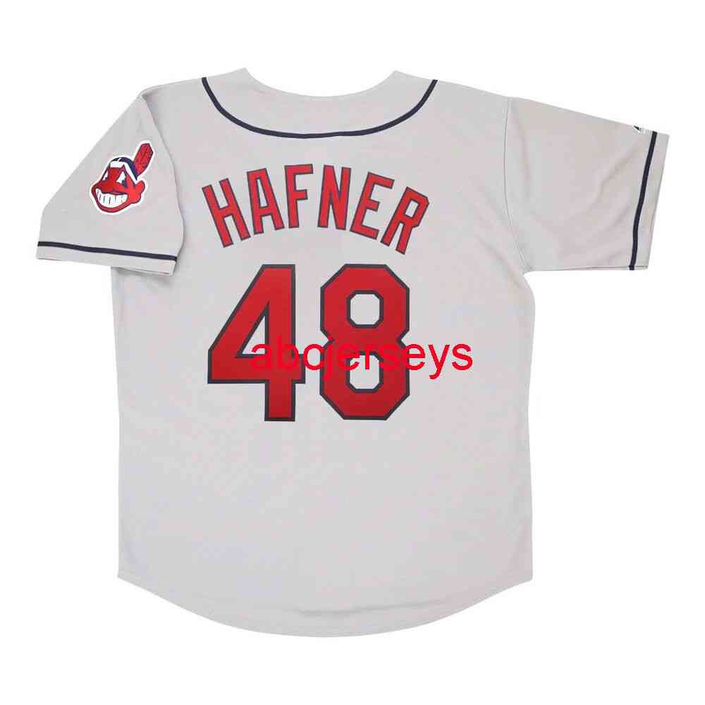 

Stitched Custom Trevor Hafner Grey Road Jersey w/ Team Patch add name number Baseball Jersey -6XL
