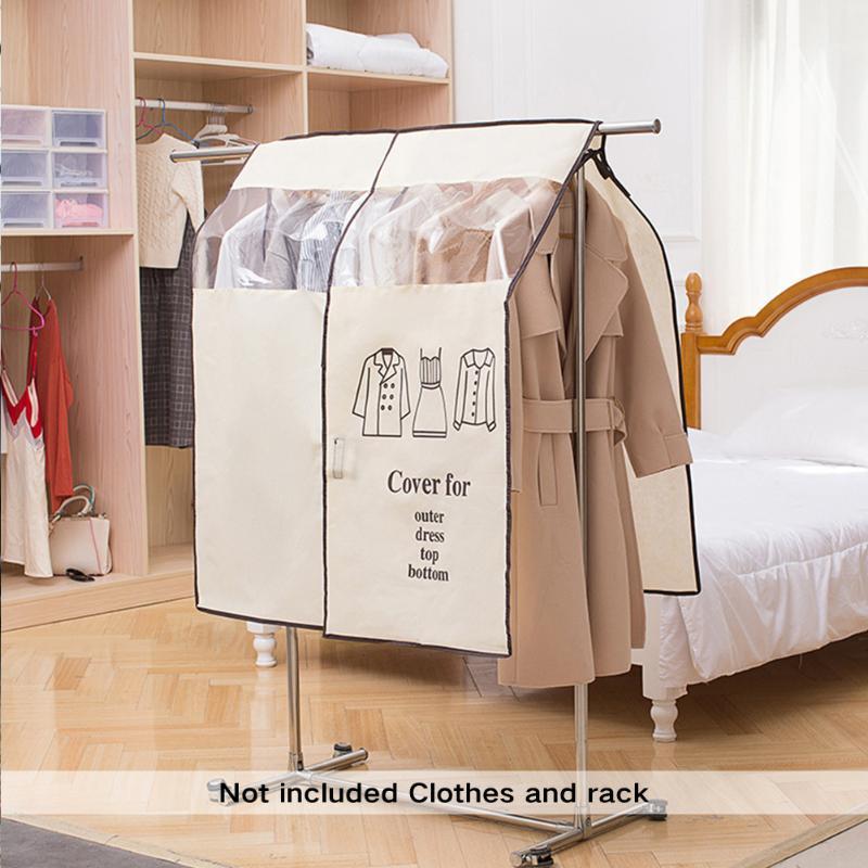 

Clothing & Wardrobe Storage Closet Organizer Hanging Suit Non-woven Clothes Dust Cover Garment Pouch Dress Hanger Protector Transparent Case