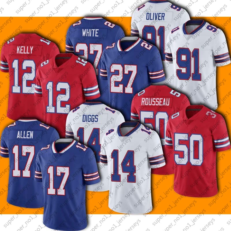 

17 Josh Allen 50 Gregory Rousseau Jersey Buffalo Devin Singletary Bill Stefon Diggs Jerseys Cole Beasley Oliver TreDavious White Jim Kelly, Wine red