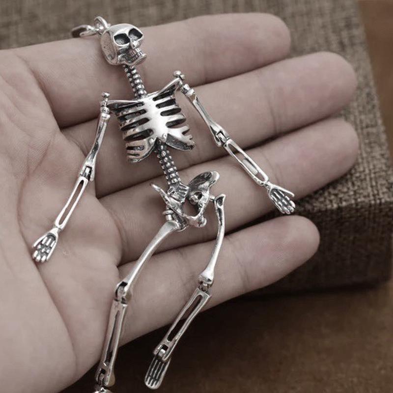 

Pendant Necklaces Sterling Silver Retro Men's European And American Personality Exaggerated Whole Skull