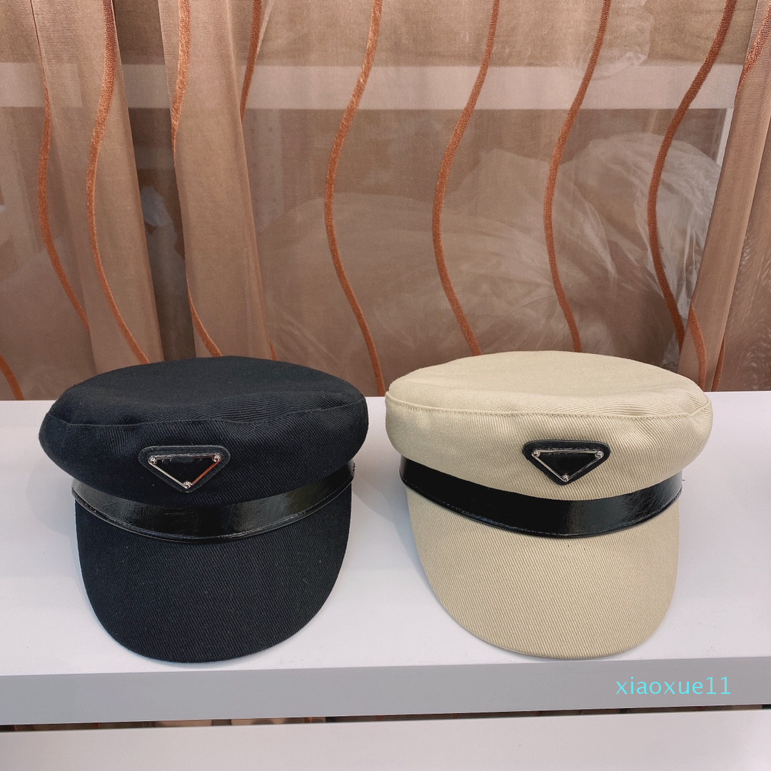 

luxury- 2021 Designer High Quality Flat Top NAVY Hat Women Korean Fashion Net Red Same Style Sun Shading Cap In Spring and Summer, No.3