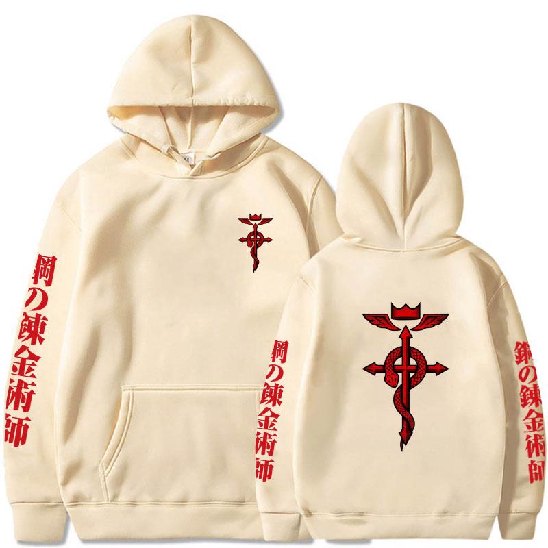 

Men's Hoodies & Sweatshirts Anime Hoodie Pullovers Tops Fullmetal Alchemist Fashion Unisex Long Sleeves Loose, Black1