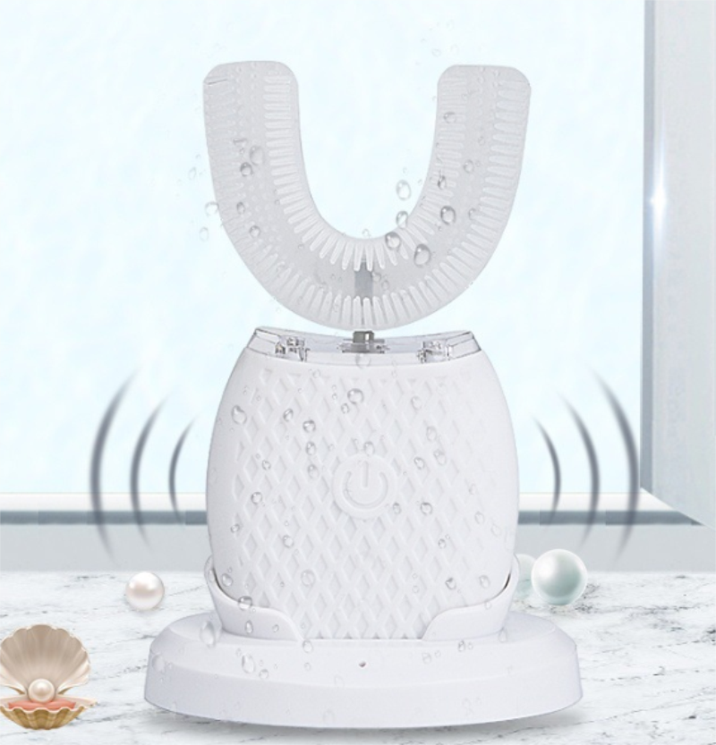 

360 Degrees Intelligent Automatic Sonic Electric Toothbrush U Type 3 Modes Tooth Brush USB Charging Tooth Whitening Blue Light GGA4251