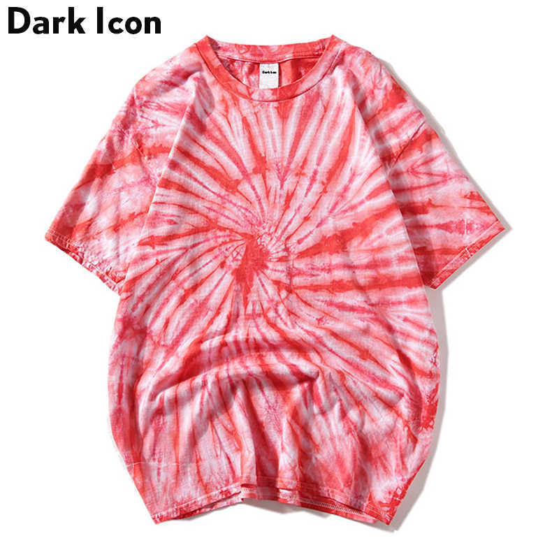 

Swirl Tie Dye T-shirt Men Summer Round Neck Hip Hop Tee Shirts Tshirts for Men 5Colors 210603, Orange t shirt