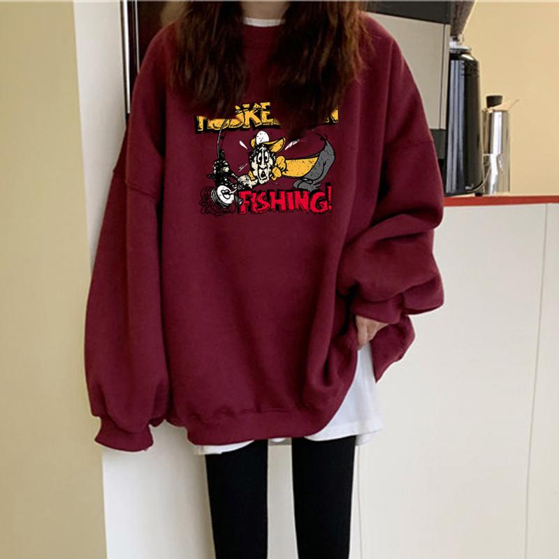 

Women's Hoodies & Sweatshirts INS Super Early Autumn Sweatshirt Thin 2021 Korean Style Loose All-Matching Top Vintage Coat, Black
