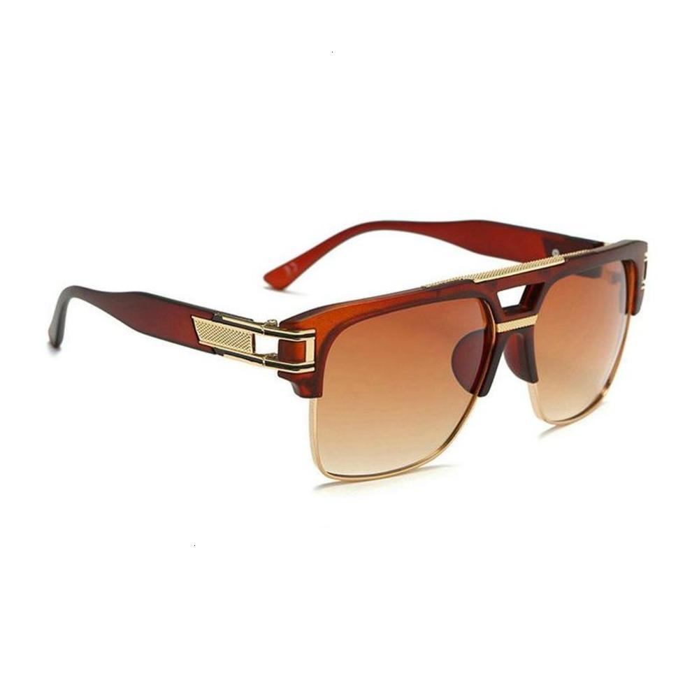 

sunglasses Fashionable sun frames Retro Oversized Square Sunglasses Half Metal Frame Men Women Vintage Optical Clear Lens Male Driving Sun G, Black