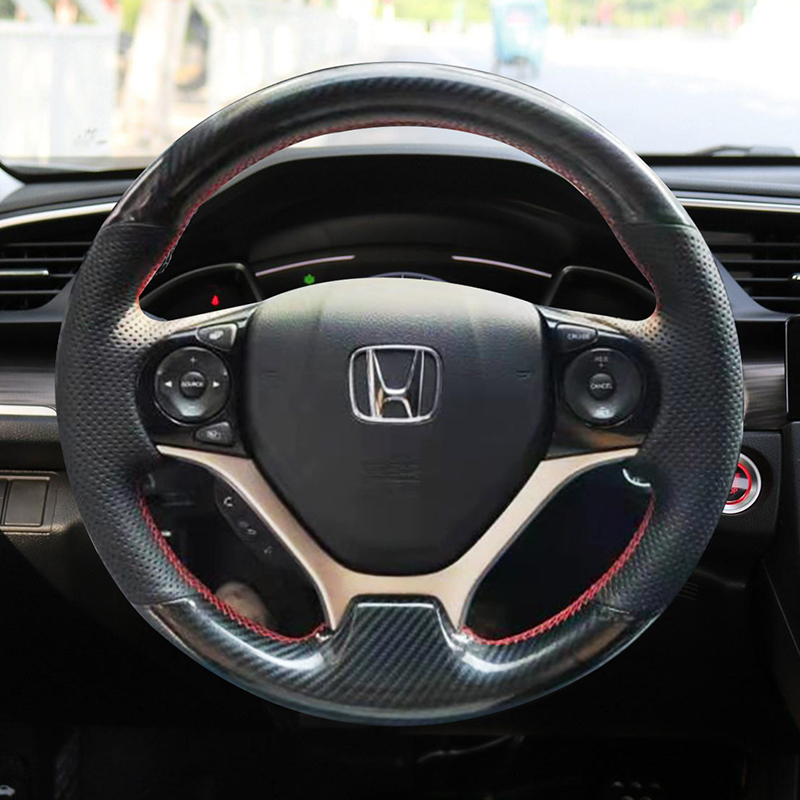 

For Honda Breeze CR-V 10th Generation Civic Accord XRV Greiz Vezel Crider DIY Custom Carbon Fiber Car Steering Wheel Cover