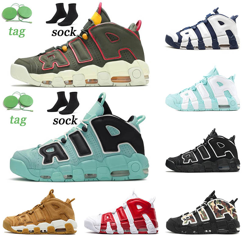 

2021 Women Men Air More Max Uptempo Basketball Shoes Scottie Pippen Cargo Khaki Light Aqua Midnight Navy Chrome Lucky Charms Sports Sneakers Trainers Runner, A27 barely green 36-45