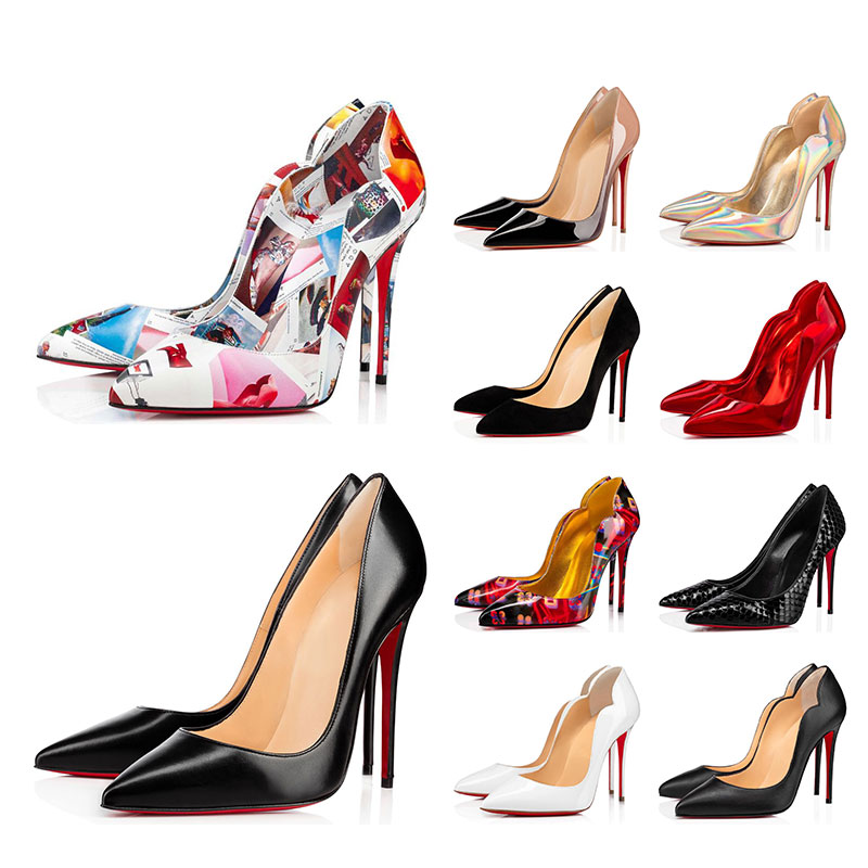 

top Dress shoes red bottom high heel designer womens Stiletto 8 10 12CM black nude Genuine Leather Point Toe Pump loafers Rubber