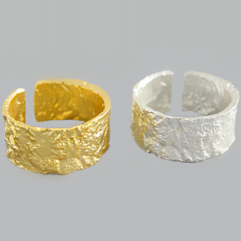 

Cluster Rings Ramos 925 Anillos De Plata Esterlina Irregular Para Las Mujeres Papel Aluminio Patrón Moda Amplia Joyería Fina Simple A