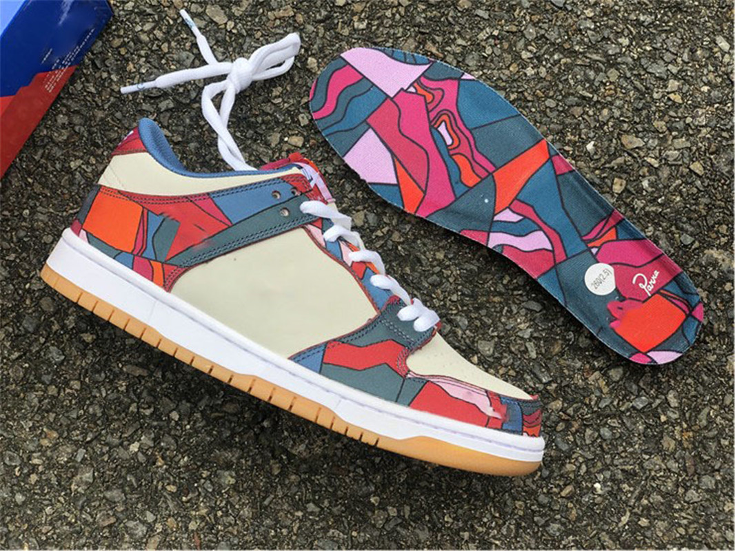 

2021 Release Authentic Parra Dunk SB Low Women Man Basketball Shoes Fire Pink Gym Red Mocha White Royal Blue Black Skate Sports Sneakers DH7695-600 With OG Box