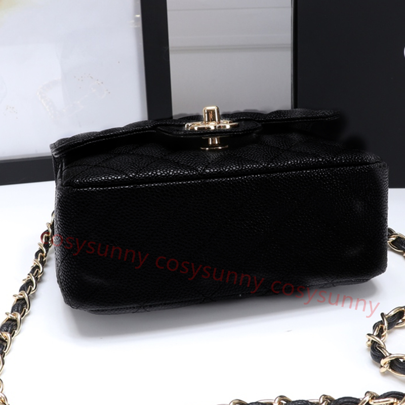 

17 cm 20cm 25cm 30cm caviar cow totes leather bag women's one shoulder bags square high texture Letter leather handbag saddle messenger handbags, Make up the difference