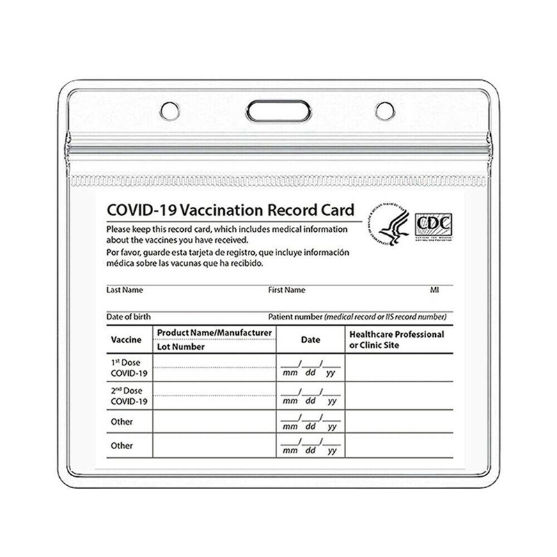 

Vaccination Record Card Holder Files CDC Vaccinate Cards Protector Cover 4x3 inch Clear Sleeve Waterproof PVC with Zip Epacket free