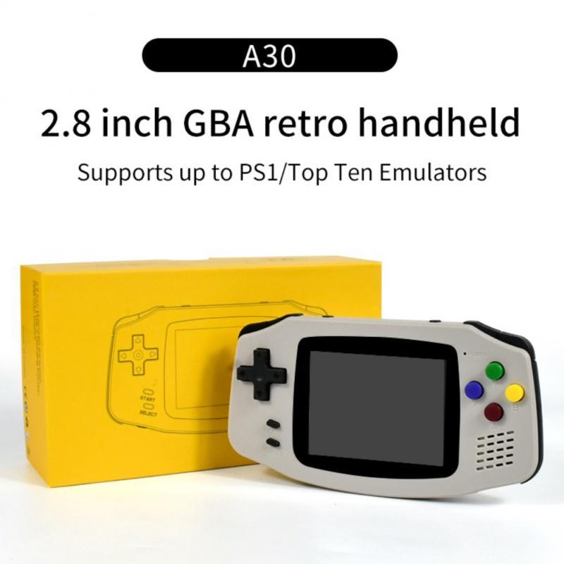 

Portable Game Players A30 Handheld Console 2.8 Inch IPS HD Screen 1200mA 32GB Built-in 5000 Games Support Add ROM For Kids Gifts Type-C Char