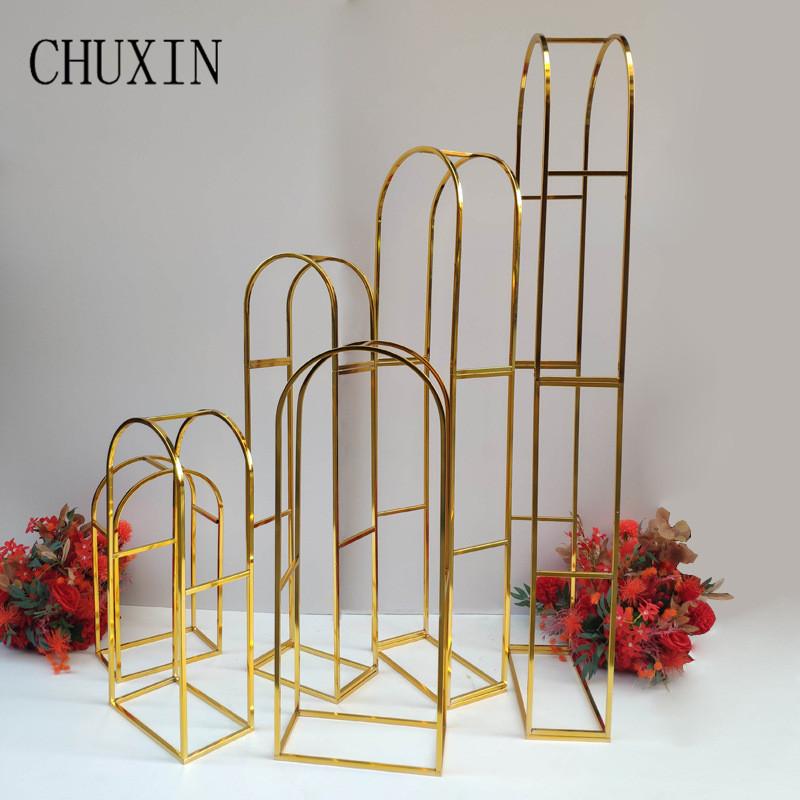 

Party Decoration 3PCS Wedding Props Wrought Iron Golden Arches Frame Ornaments Stage Background Decor Scene Layout Road Guide Gilded Flower