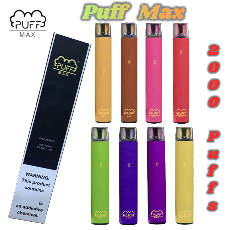 

Puff Max Disposable Vape Pen Devices Cigarettes 2000Puffs Pre-filled 8.5ml Vapor Bar System Device Cartridge Pods Empty Vaporizer Bang XXL
