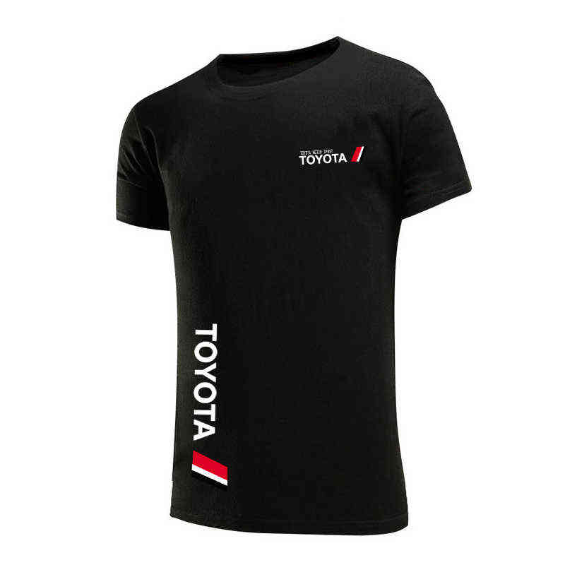 

Summer short-sleeved TOYOTA shirts men's fashion TOYOTA shirts casual slim solid color printing business men's T-shirts for men G1224, Blue 1