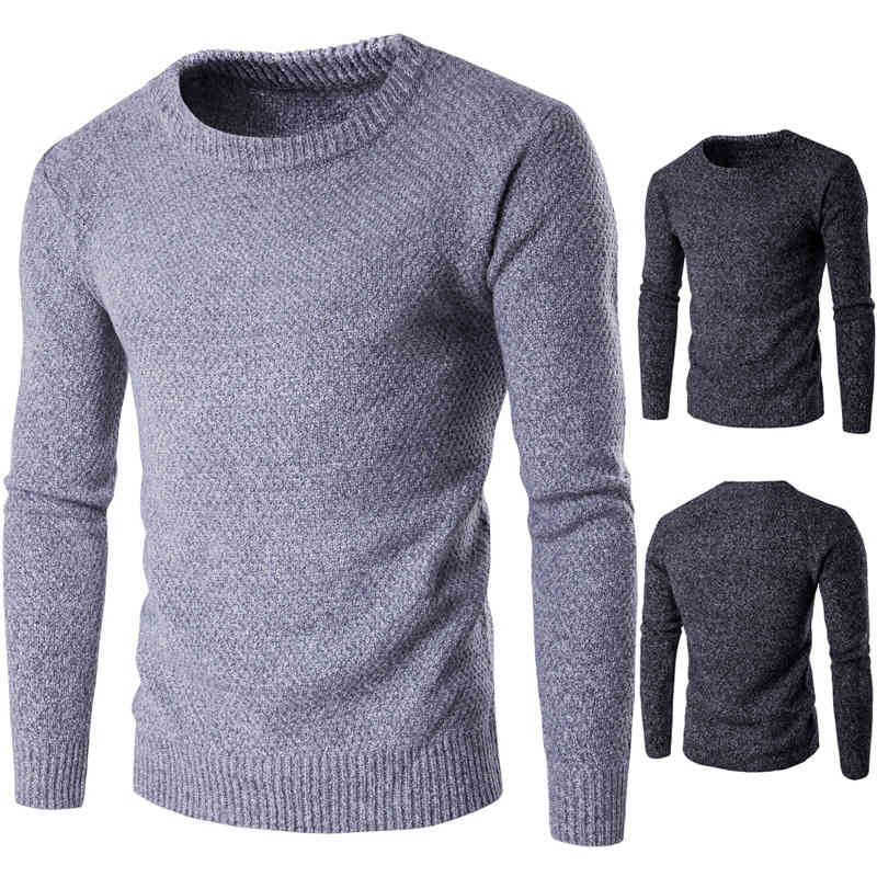

Men's Sweaters Autumn and Winter European American Warm Tight-fitting Casual Long-sleeved 1800-y258 KCAU, Dark gray