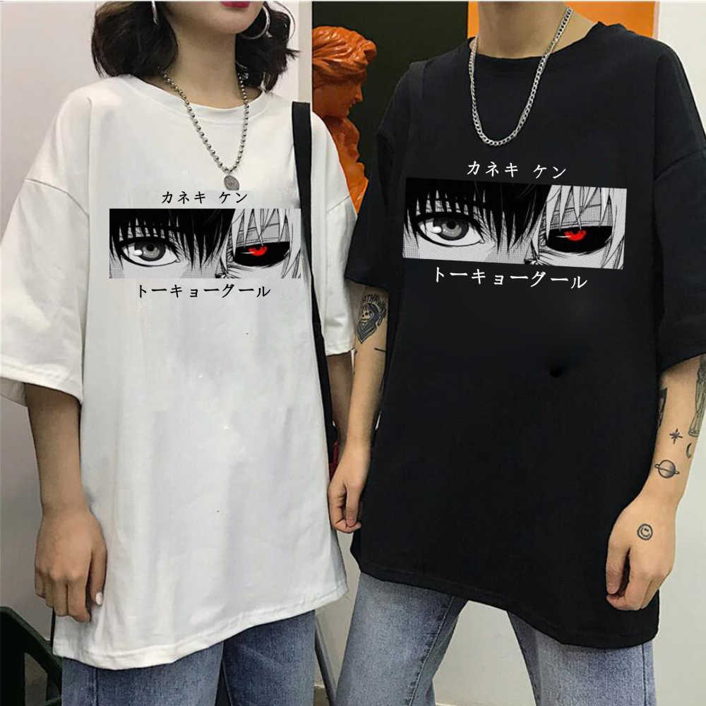 

Tokyo Ghoul Kaneki Ken Eyes Japan Anime Print T-shirt Hip Hop Men Streetwear Harajuku Couple Tops X0621, Black1