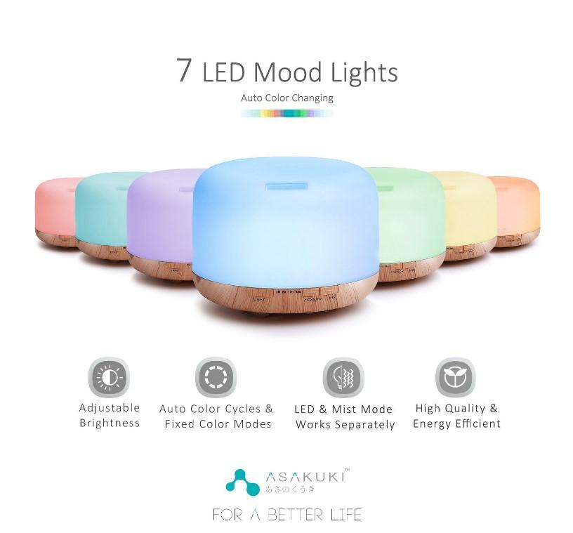 

ePackage shipp Household Ultrasonic Essential Oil Aroma Diffuser 500ML Wood Grain Remote Control Aromatherapy Humidifier Mini Colorful Lamp