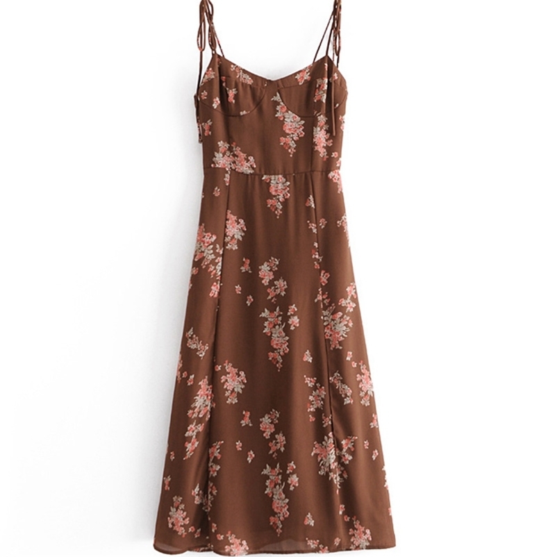 

Summer Stretchable Long Dress V-neck Female Side Split Casual Floral Print Clothes Size L 210524, As the photo