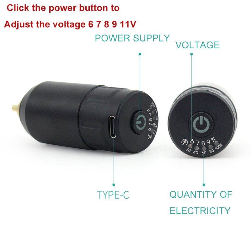 

New Tattoo Mini Wireless Power For Tattoo Rotary Machine Pen RCA Connection Tattoo Power Supply Raben