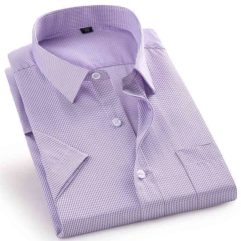 

High Quality Short Sleeve Summer Mens Dress Casual Plaid Shirt Male Regular Fit Blue Purple 4XL 5XL 6XL 7XL 8XL Plus Size Shirts 210708, Dx8868-12 blue