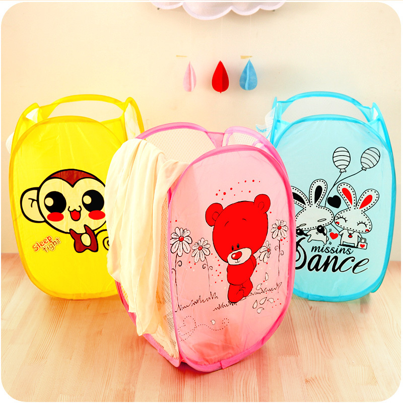 

Wholesale Dirty Laundry Basket Foldable Clothes Storage Baskets Mesh Washing Clothing Baby Toys Storage Home Organizer