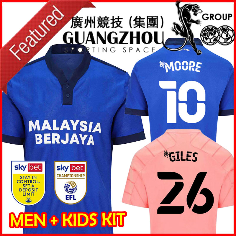 

21 22 Cardiff Soccer Jersey Home Away Rose Pink City MOORE GILES COLWILL RALLS 2021 2022 Football Shirts Blue Men Kids Kit Set PACK BACUNA FLINT MORRISON Uniform Tops, Kids home