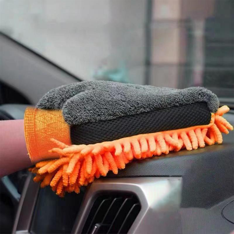 

Towel Thick Durable Car Wash Glove Ultra Soft Wear-resistant Coral Fleece Chenille Good Water Absorption Washing Tool For