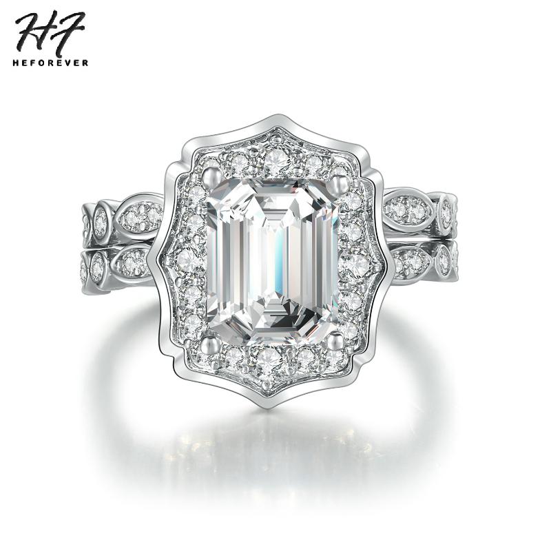 

Cluster Rings Vintage Luxury Wedding Set For Women Black White Gold Color Crystal + CZ Cocktail Ring Fashion Jewelry YG051 YG076, Golden;silver