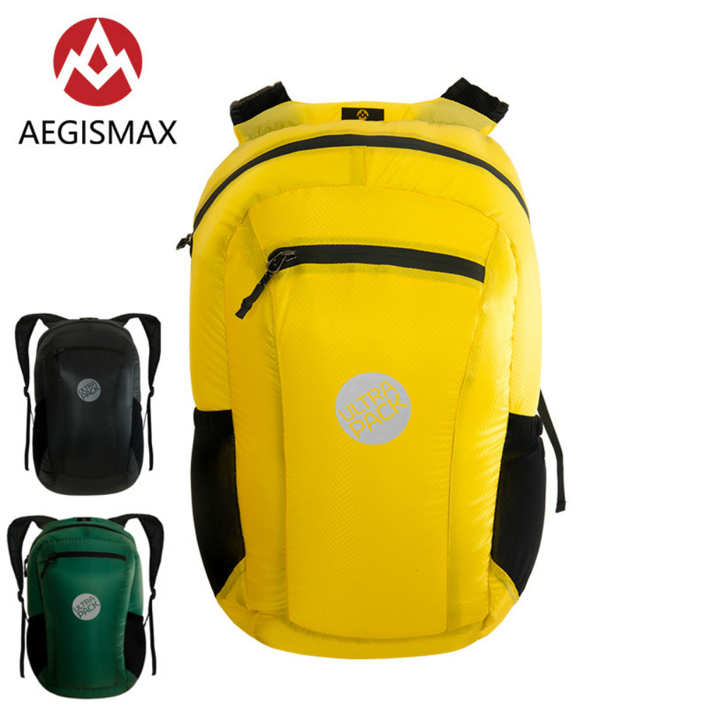 

AEGISMAX 18L Outdoor Collapsible Ultra Light PU3000mm Waterproof Backpack Travel Pack Tear-resistant Camping Hiking Bag Portable, Blue