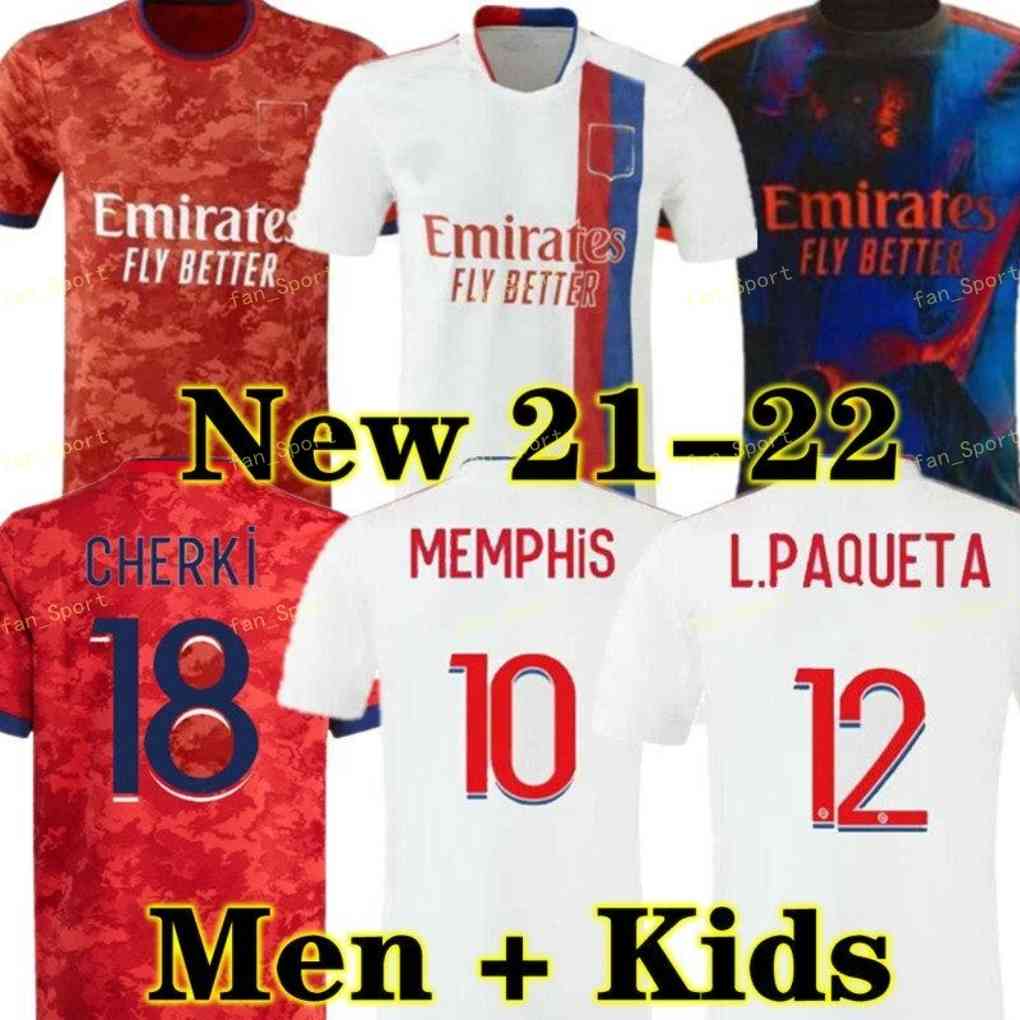 

21 22 Maillot Lyon 4TH 2021 2022 Olympique Lyonnais Soccer Jersey OL digital fourth football shirts TRAORE MEMPHIS men kids kits equipment B, Black;yellow