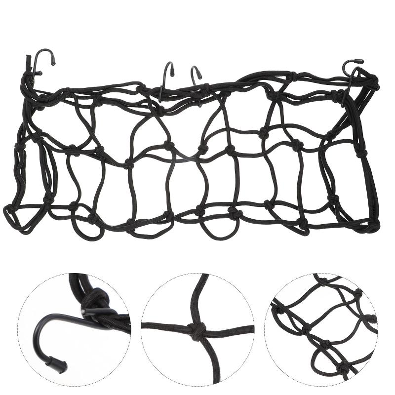 

Car Organizer 2pcs Motorcycle Luggage Net Bags Practical Elastic Helmet Storage Nets (Black)