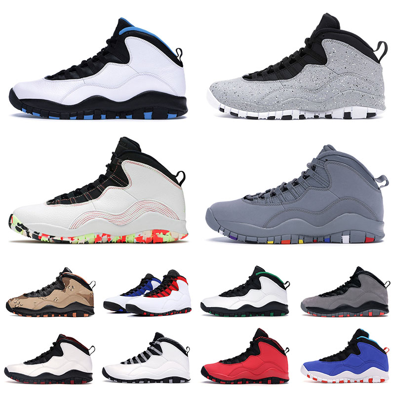 

New Arrival Jumpman 10 10s Basketball Shoes For Mens Ember Glow Orlando Tinker Cool Grey Chicago Cement Fusion Red Powder Blue High Quality Sports Sneakers Trainers, B11 chicago