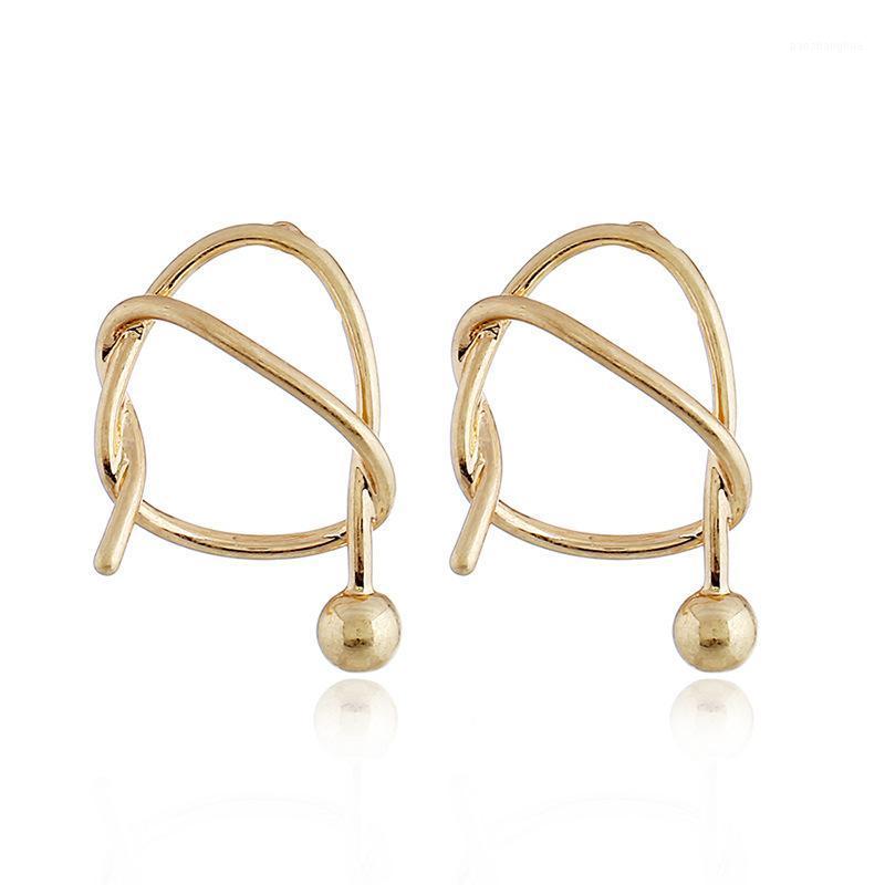 

Stud Geometric Earrings For Women Boucle D'oreille Irregular Metal Studs Fashion Jewelry, Golden;silver