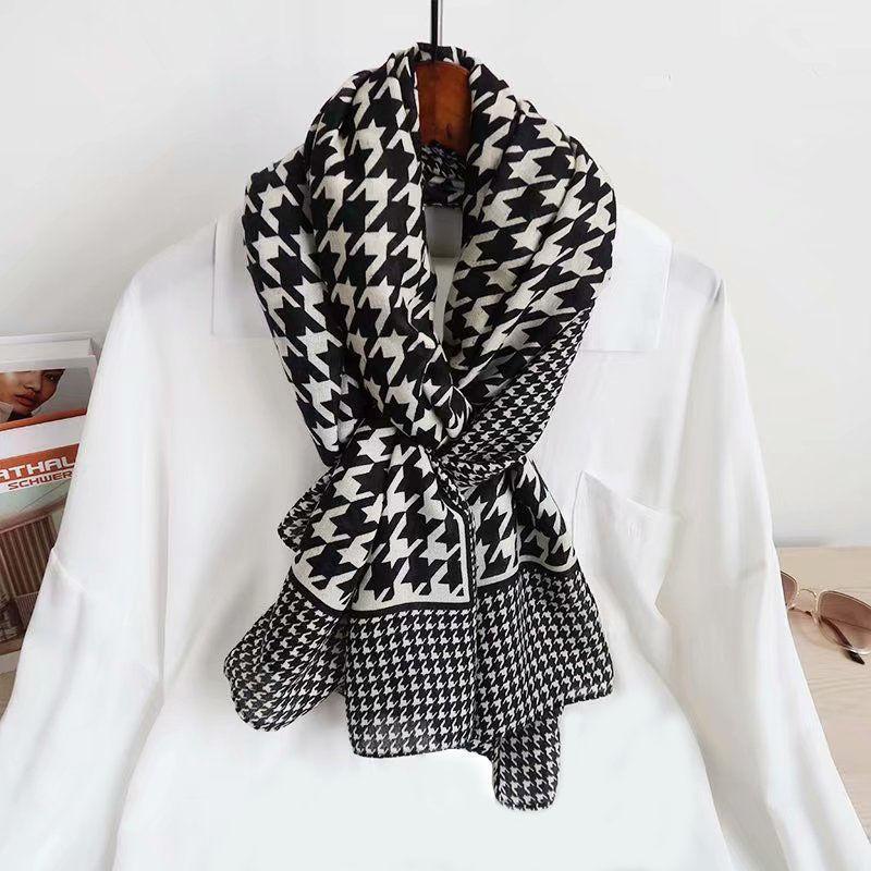 

Scarves 90*180cm Swallow Gird Retro Luxury Bandana Scarf Shawl Thin Elegant Women's Multifunction Printed Warm Casual Tippet, Blue;gray