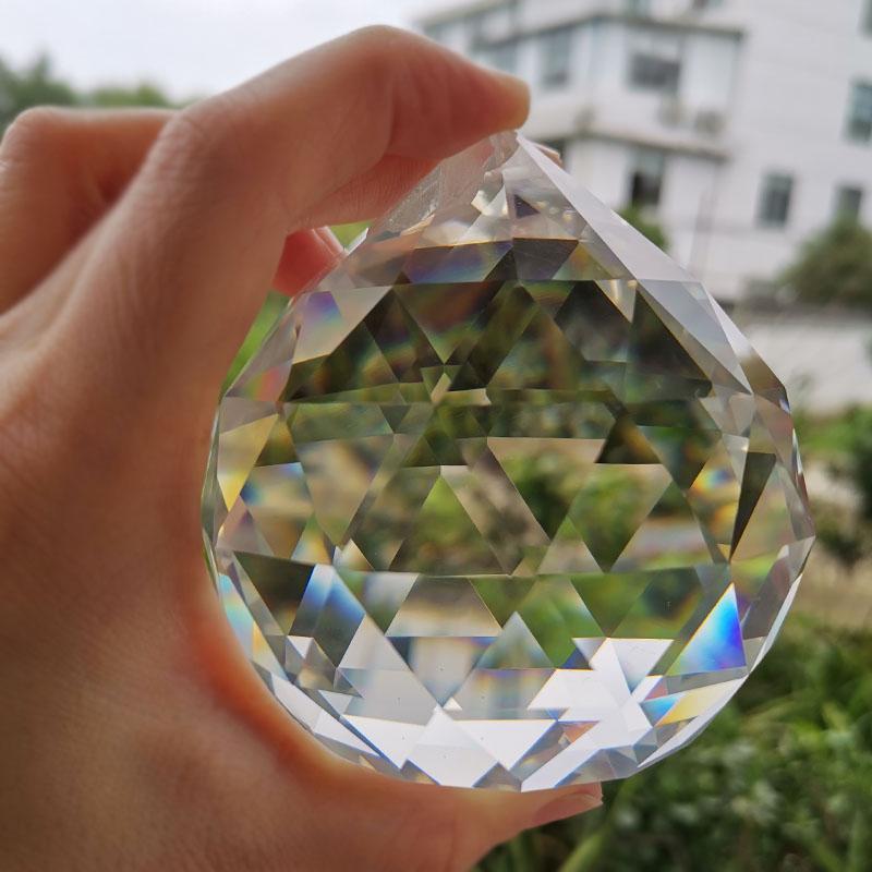 

5/6/7/8/10cm Crystal Faceted Ball Suncatcher Chandelier Prism Lamp Beads Part Hanging Pendant Home Wedding Decor Ornament Craft Garden Decor