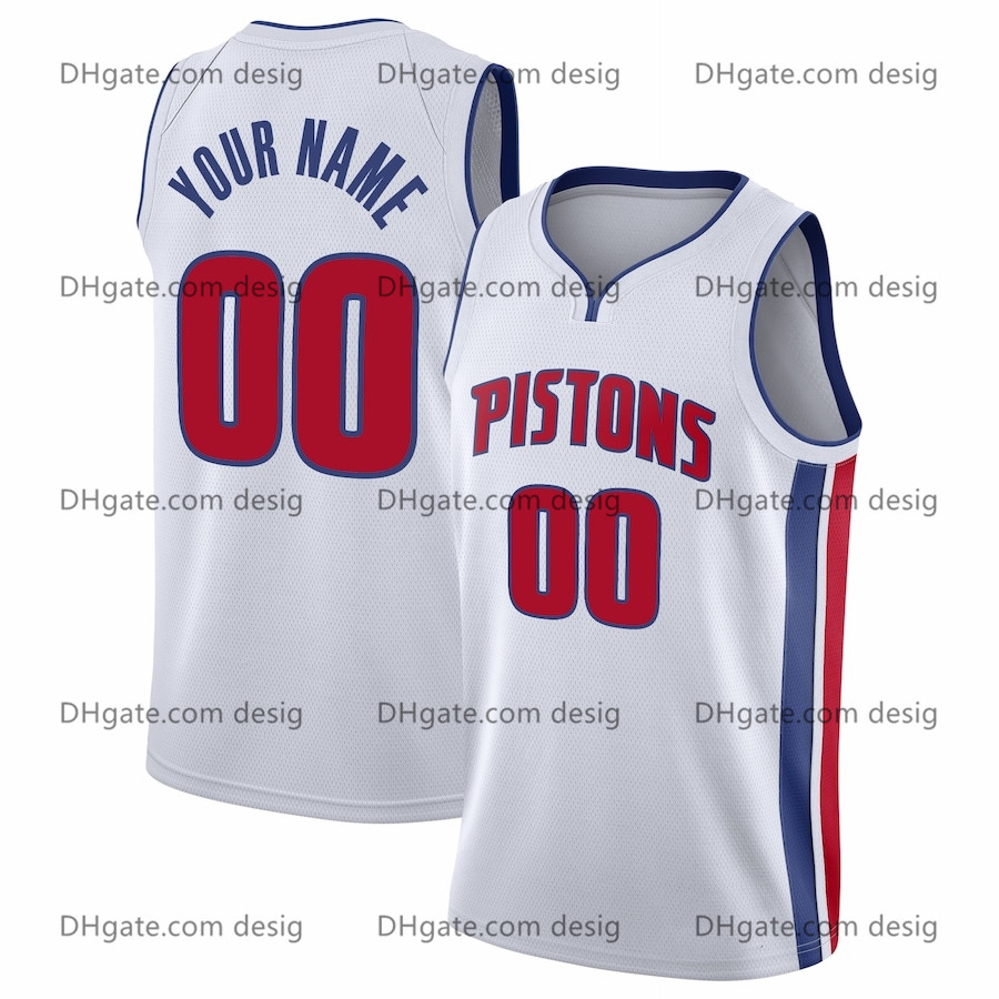 

Men Detroit Pistons White 2021 Swingman Custom Jersey Association Edition, Black