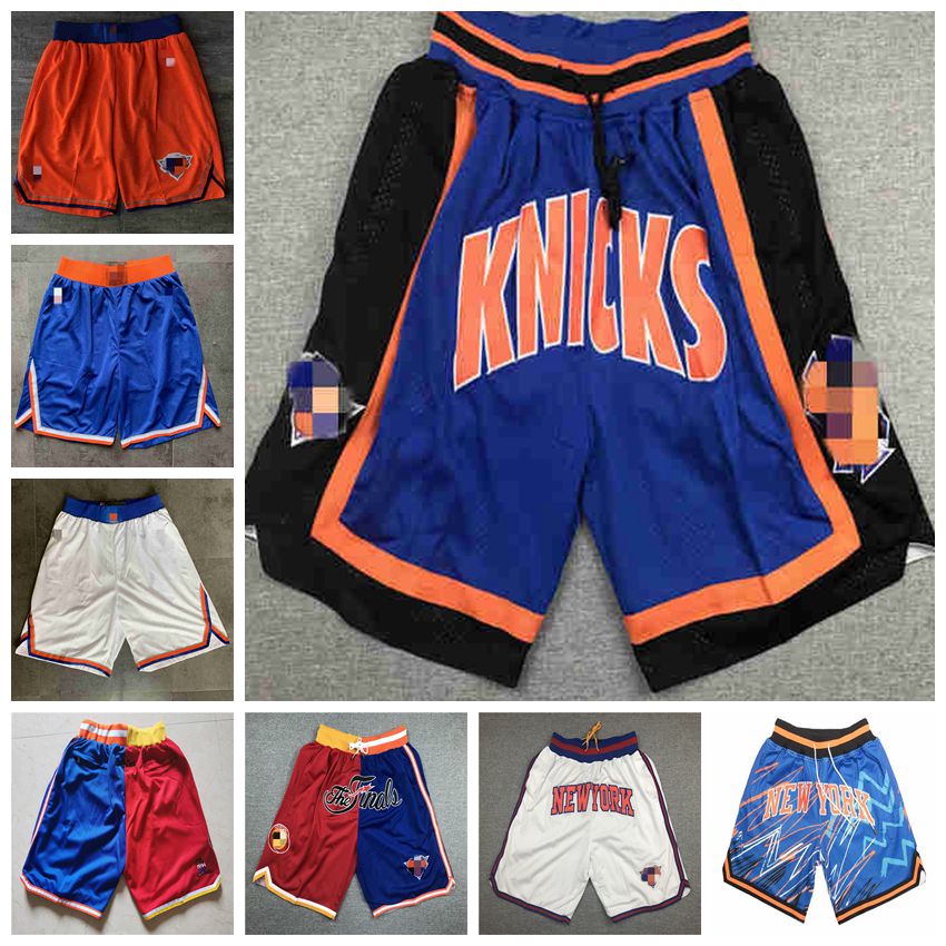 

New York's Knicks's Mens stitched Just Don Basketball Shorts Knicks9 RJ Barrett 30 Randle 1 Toppin 4 Rose Mitchell&Ness 2021/22 Edition City Sweatpants White Blue, As photo