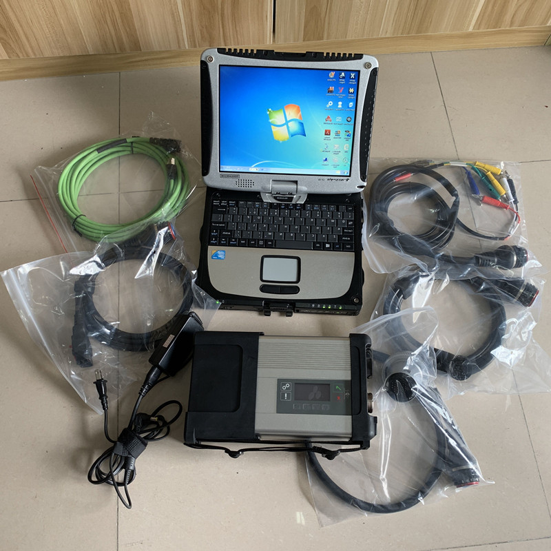 

mb star sd c5 diagnostic tool with toughbook cf-19 laptop touch screen ssd super scanner for 12v 24v