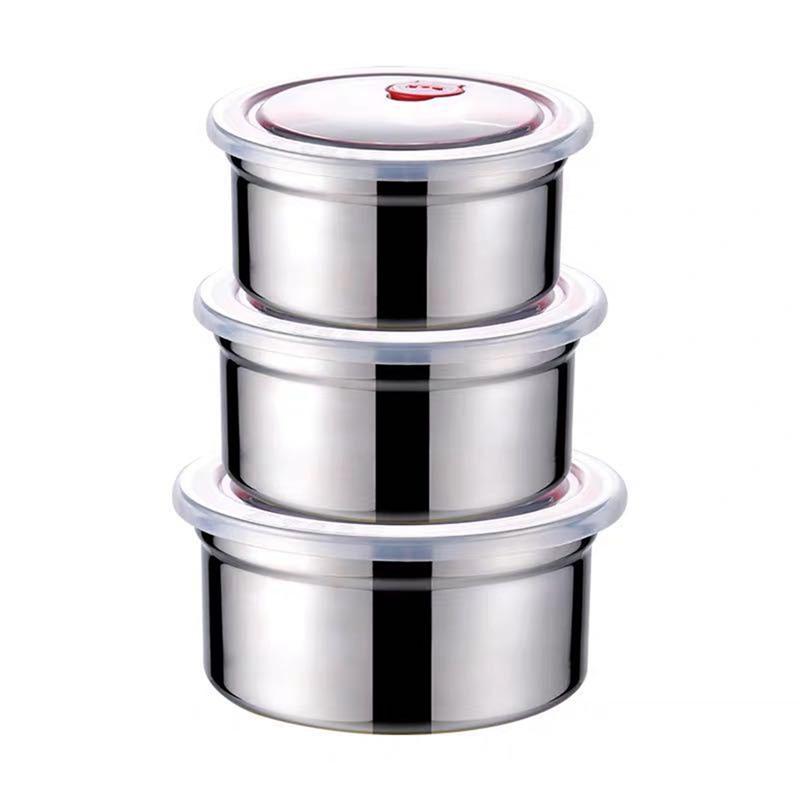 

Storage Bottles & Jars 304 Stainless Steel Fresh-Keeping Box With Lid Sealed Portable Bowl Can Cook Lunch